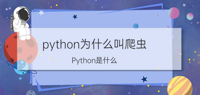 python为什么叫爬虫 Python是什么，什么是爬虫？具体该怎么学习？